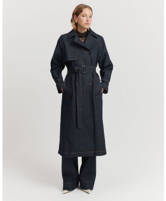 Country Road - Relaxed Denim Trench - Coats & Jackets (Navy) Relaxed Denim Trench