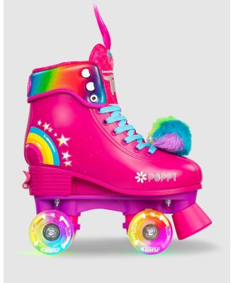 Crazy Skates - Trolls World Tour   Size Adjustable Roller Skate - Performance Shoes (Pink/White) Trolls World Tour - Size Adjustable Roller Skate