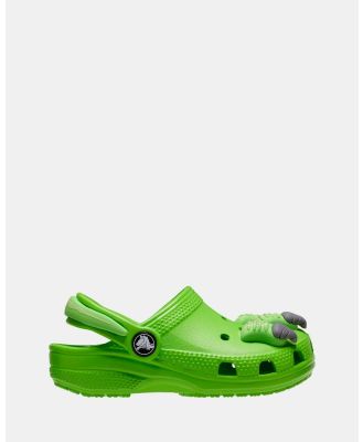 Crocs - I Am Dinosaur Classic Clogs   Kids Teens - Casual Shoes (Green Slime) I Am Dinosaur Classic Clogs - Kids-Teens