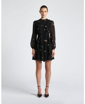 CUE - Midnight Garden Frill Mini Dress - Dresses (Black) Midnight Garden Frill Mini Dress
