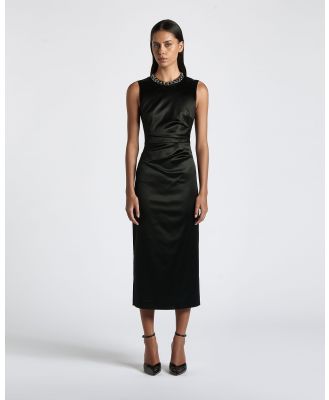 CUE - Pleat Detail Midi Dress - Dresses (Black) Pleat Detail Midi Dress