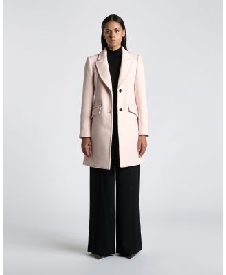 CUE - Wool Felt Tailored Coat - Coats & Jackets (Soft Pink) Wool Felt Tailored Coat