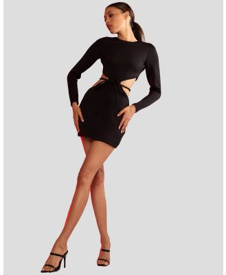 Cynthia Rowley - Bonded Cutout Pickstitch Dress - Dresses (BLACK) Bonded Cutout Pickstitch Dress