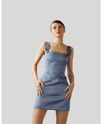 Cynthia Rowley - SATIN CRYSTAL BUCKLE STRAPS DRESS - Dresses (GRAY) SATIN CRYSTAL BUCKLE STRAPS DRESS