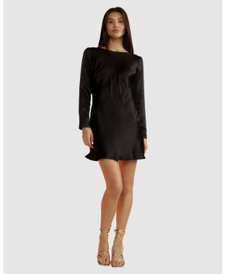 Cynthia Rowley - SILK BIAS MINI DRESS WITH SCOOP BACK - Dresses (Black) SILK BIAS MINI DRESS WITH SCOOP BACK