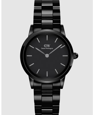 Daniel Wellington - Iconic Link Ceramic 28mm - Watches (Black) Iconic Link Ceramic 28mm