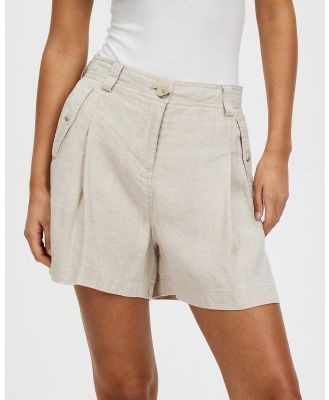 David Lawrence - Emilio Relaxed Linen Shorts - Shorts (Pannacotta Slub) Emilio Relaxed Linen Shorts