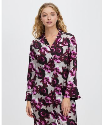 David Lawrence - Flore Silk Pyjama Blouse - Sleepwear (PLUM MULTI) Flore Silk Pyjama Blouse