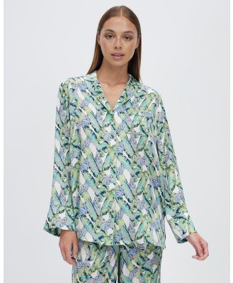 David Lawrence - Heloise Silk Pyjama Blouse - Sleepwear (IVORY MULTI) Heloise Silk Pyjama Blouse