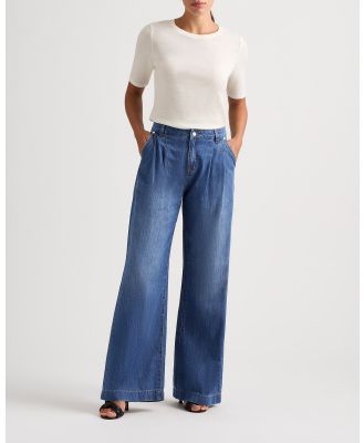 David Lawrence - Hudson Wide Leg Jeans - Jeans (Kara Blue) Hudson Wide Leg Jeans