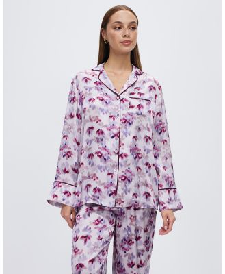 David Lawrence - Romane Silk Pyjama Blouse - Sleepwear (MAUVE MULTI) Romane Silk Pyjama Blouse