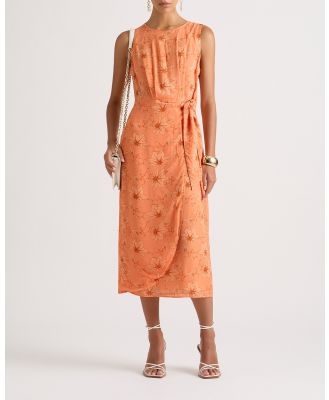 David Lawrence - Zane Midi Dress - Printed Dresses (Salmon Multi) Zane Midi Dress