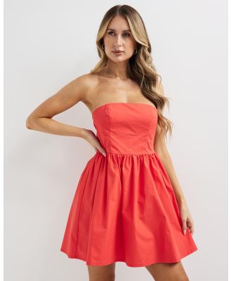 Dazie - Aura Cotton Woven Mini Dress - Dresses (Red) Aura Cotton Woven Mini Dress