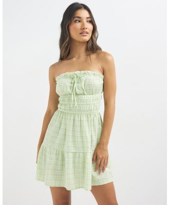 Dazie - Cali Mini Check Dress - Printed Dresses (Green) Cali Mini Check Dress