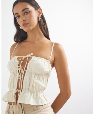 Dazie - Dreaming Of Summer Gathered Cami Top - Tops (Cream) Dreaming Of Summer Gathered Cami Top