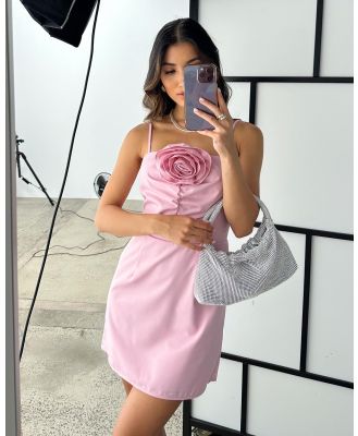 Dazie - Garden Gala Rosette Mini Dress - Dresses (Pink) Garden Gala Rosette Mini Dress