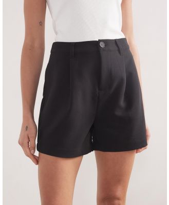 Dazie - Heritage Tailored Woven Shorts - High-Waisted (Black) Heritage Tailored Woven Shorts