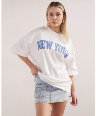 Dazie - New York Oversized Boyfriend Tee - T-Shirts & Singlets (White) New York Oversized Boyfriend Tee