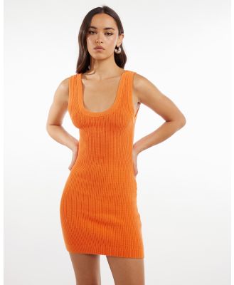 Dazie - Rustic Charm Knit Mini Dress - Bodycon Dresses (Orange) Rustic Charm Knit Mini Dress