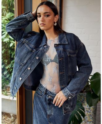 Dazie - Yes Girl Denim Oversized Jacket - Denim jacket (Deep Blue Wash) Yes Girl Denim Oversized Jacket