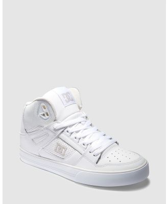 DC Shoes - Men's Pure High Top Shoes - Sneakers (WHITE/GREY) Men's Pure High Top Shoes