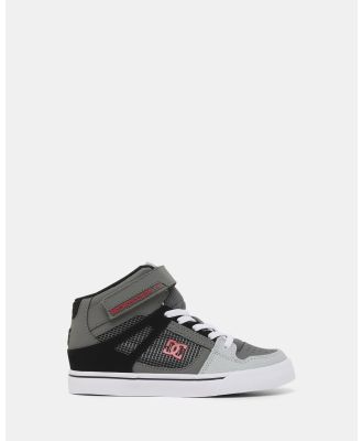 DC Shoes - Pure High Top EV - Sneakers (Heather Grey/Red) Pure High-Top EV