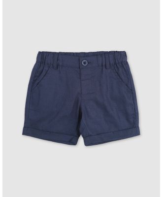 Designer Kidz - Finley Linen Shorts - Shorts (Navy) Finley Linen Shorts