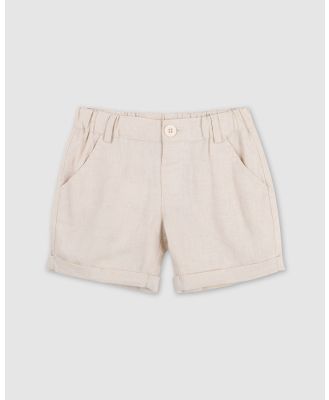 Designer Kidz - Finley Linen Shorts - Shorts (Sand) Finley Linen Shorts