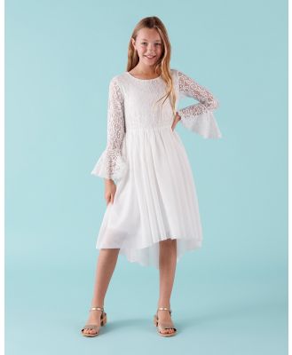 Designer Kidz - Olivia L S Lace Dress - Dresses (Ivory) Olivia L-S Lace Dress