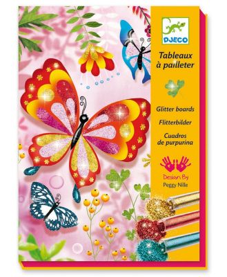 Djeco - Butterfly Glitter Boards - Activity Kits (Multi) Butterfly Glitter Boards