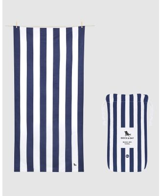 Dock & Bay - Beach Towel Recycled Cabana Collection XL Whitsunday Blue - Home (Navy) Beach Towel Recycled Cabana Collection XL Whitsunday Blue