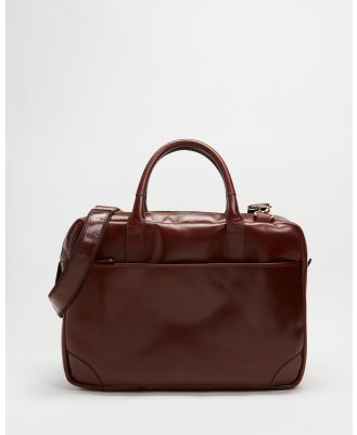 Double Oak Mills - Harry Double Leather Briefcase - Bags (Brown) Harry Double Leather Briefcase