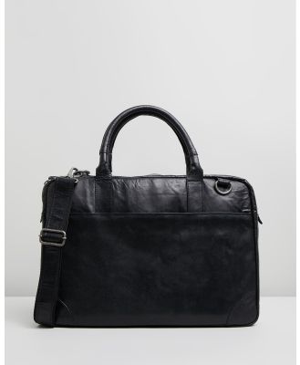 Double Oak Mills - Harry Leather Briefcase - Bags (Black) Harry Leather Briefcase