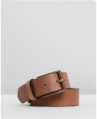 Double Oak Mills - Smooth Leather 35mm Belt - Belts (Tan & Gold) Smooth Leather 35mm Belt