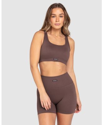 Doyoueven - Ribbed Seamless Crop - Sports bras (Brown) Ribbed Seamless Crop