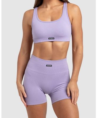 Doyoueven - Ribbed Seamless Shorts - High-Waisted (Soft Purple) Ribbed Seamless Shorts