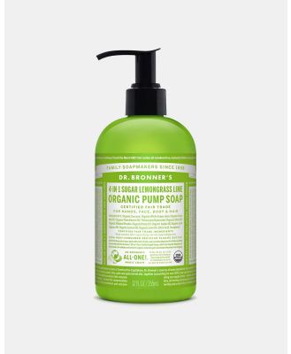Dr Bronner's - Organic Pump Soap Lemongrass Lime 355ml - Skincare (Lime Green) Organic Pump Soap Lemongrass Lime 355ml