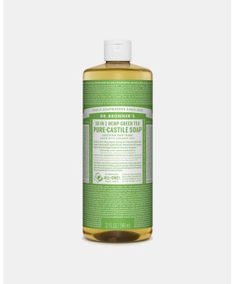 Dr Bronner's - Pure Liquid Castile Soap Green Tea 946ml - Skincare (Light Green) Pure Liquid Castile Soap Green Tea 946ml