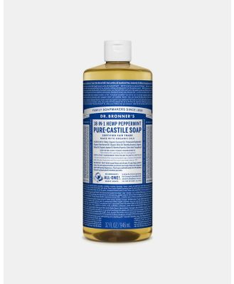 Dr Bronner's - Pure Liquid Castile Soap Peppermint 946ml - Skincare (Navy) Pure Liquid Castile Soap Peppermint 946ml