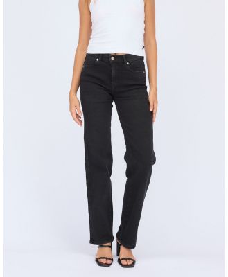 Dr Denim - Lexy Straight Jeans - High-Waisted (Black Mist) Lexy Straight Jeans