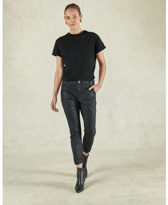 DRICOPER DENIM - Coated Cuffed Jeans - Crop (Coated Black) Coated Cuffed Jeans