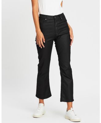 DRICOPER DENIM - Coated Flare Jeans - Crop (Coated Black) Coated Flare Jeans
