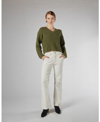 DRICOPER DENIM - Lulu Khaki Cotton Sweater - Jumpers & Cardigans (Khaki) Lulu Khaki Cotton Sweater