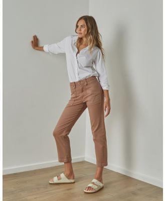 DRICOPER DENIM - Stella High Waisted Trousers - Pants (Taupe) Stella High Waisted Trousers