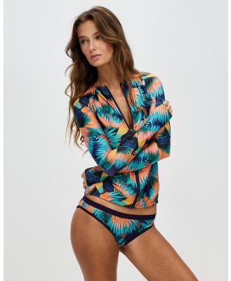Duskii - LS Zip Rash Top - Swimwear (Tropical) LS Zip Rash Top