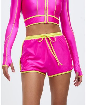 Duskii - Mel Shorts - Bikini Bottoms (Neon Pink & Yellow) Mel Shorts