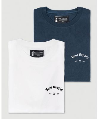 DVNT - 2 Pack Crest Tee   Ink & White - T-Shirts & Singlets (NAVY & WHITE) 2-Pack Crest Tee - Ink & White