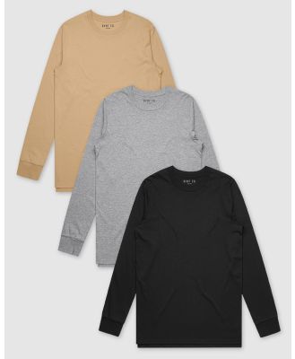 DVNT - 3 Pack Devoid Premium Long Sleeve   Youth - Long Sleeve T-Shirts (Multi) 3-Pack Devoid Premium Long Sleeve - Youth