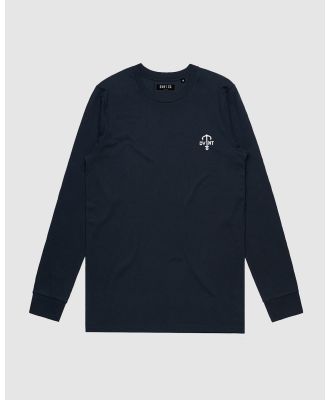 DVNT - Anchor Embroidery Long Sleeve   Youth - Long Sleeve T-Shirts (Ink) Anchor Embroidery Long Sleeve - Youth