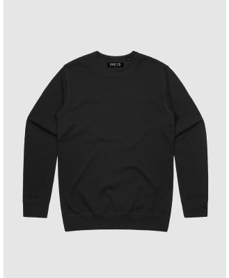 DVNT - Classic Mono Embroidery Crewneck   Youth - Sweats (Black) Classic Mono Embroidery Crewneck - Youth